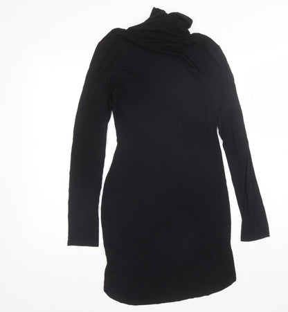 Missguided Womens Black  Viscose Bodycon  Size 8  Roll Neck