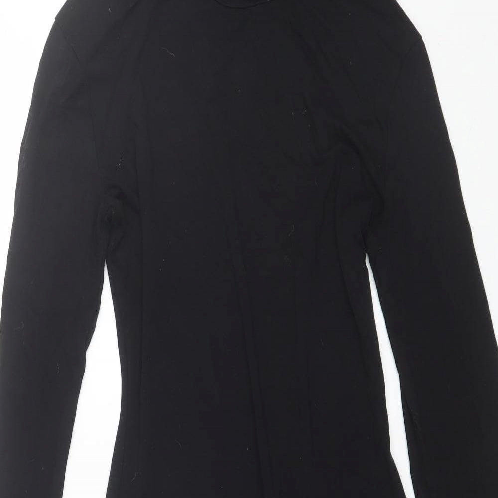 Missguided Womens Black  Viscose Bodycon  Size 8  Roll Neck