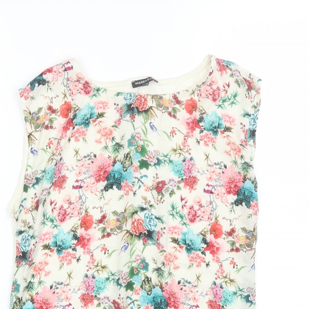 Womens UK Size 8 Warehouse Ivory Basic Blouse