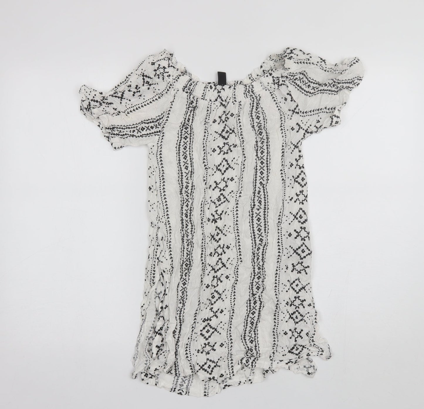 Womens UK Size S New Look White Basic Blouse