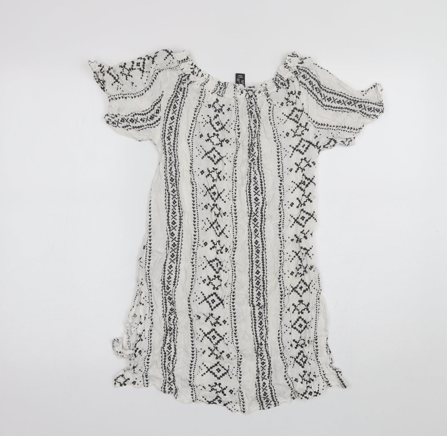 Womens UK Size S New Look White Basic Blouse