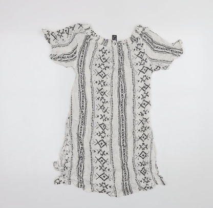 Womens UK Size S New Look White Basic Blouse
