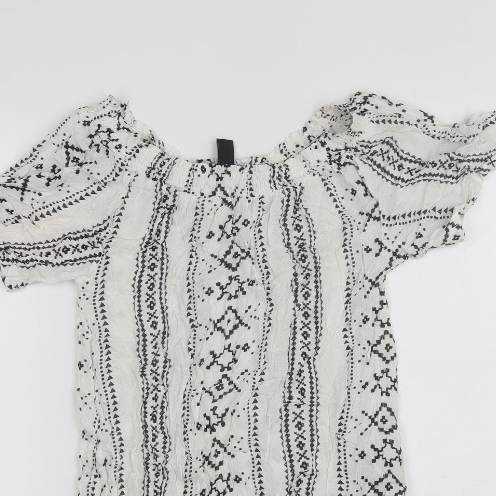 Womens UK Size S New Look White Basic Blouse