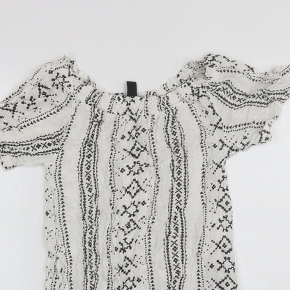 Womens UK Size S New Look White Basic Blouse