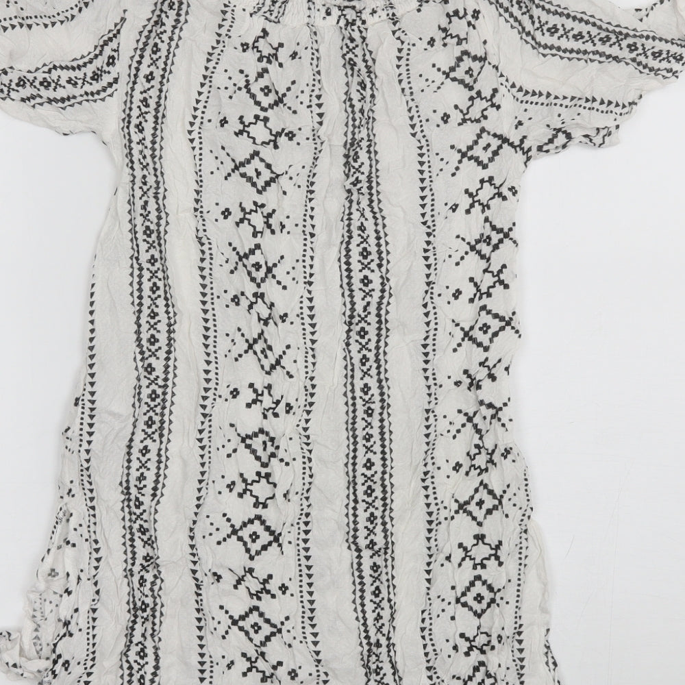 Womens UK Size S New Look White Basic Blouse