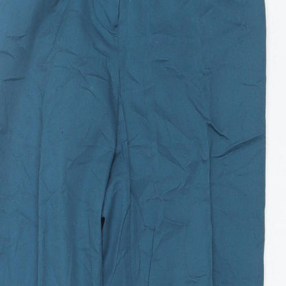 Warehouse Womens Blue  Cotton Blend Chino Trousers Size 8 L26 in Regular
