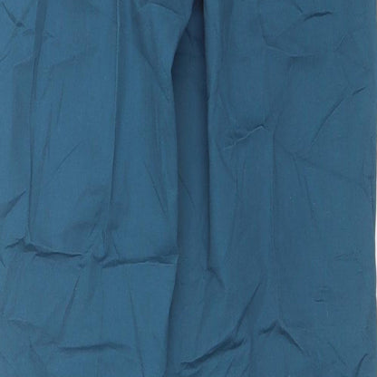 Warehouse Womens Blue  Cotton Blend Chino Trousers Size 8 L26 in Regular