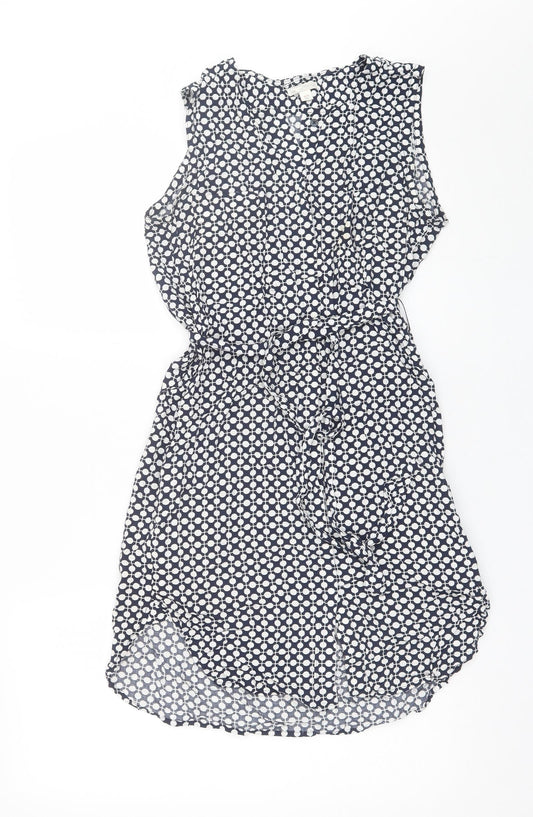 Gap Womens Blue Polka Dot Viscose Shift  Size XS  Round Neck