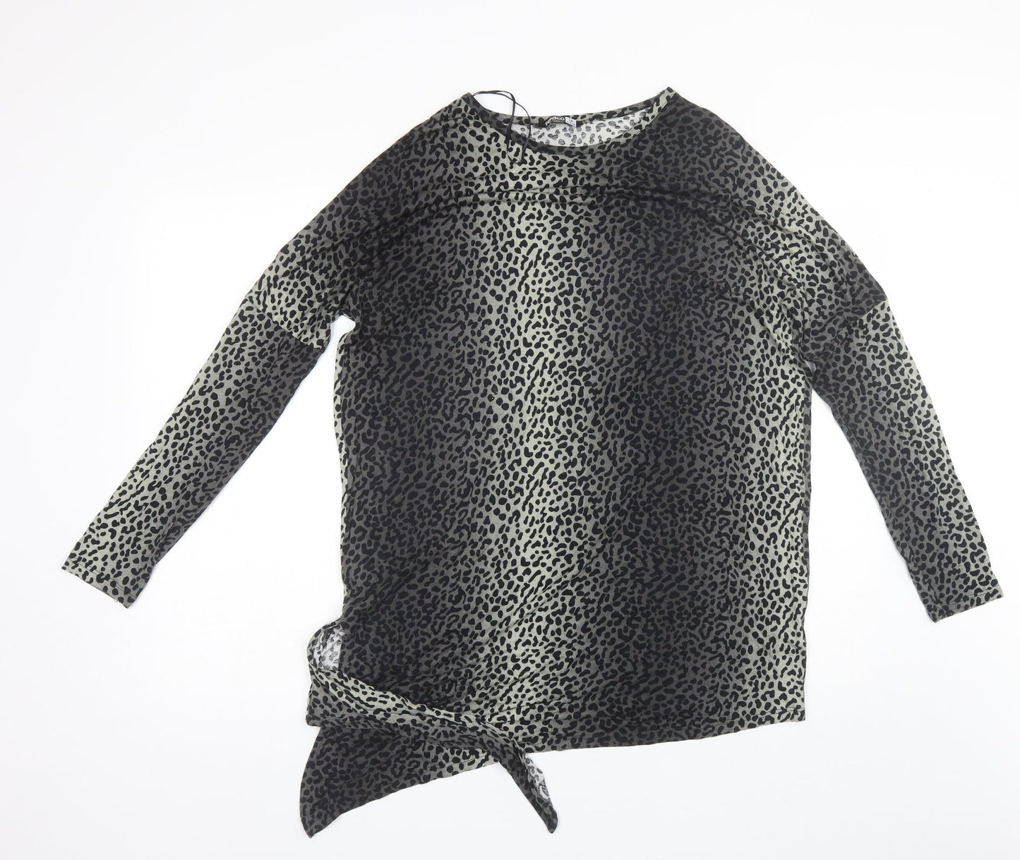 Pep&Co Womens Black Animal Print Viscose Shift  Size 14  Round Neck