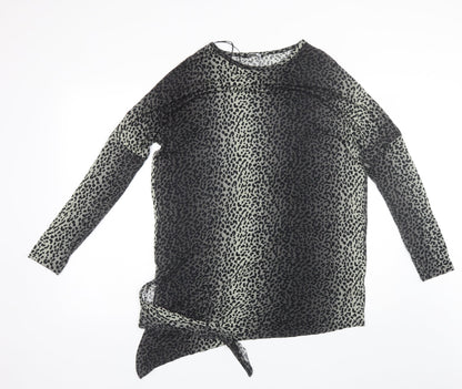 Pep&Co Womens Black Animal Print Viscose Shift  Size 14  Round Neck