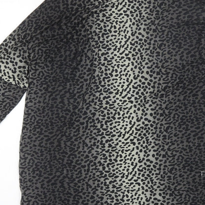 Pep&Co Womens Black Animal Print Viscose Shift  Size 14  Round Neck