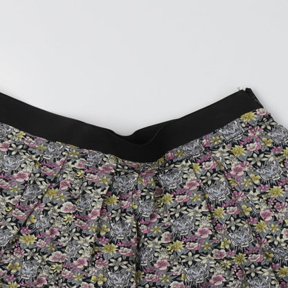 Maggie+Me Womens Multicoloured Floral Cotton Flare Skirt Size M