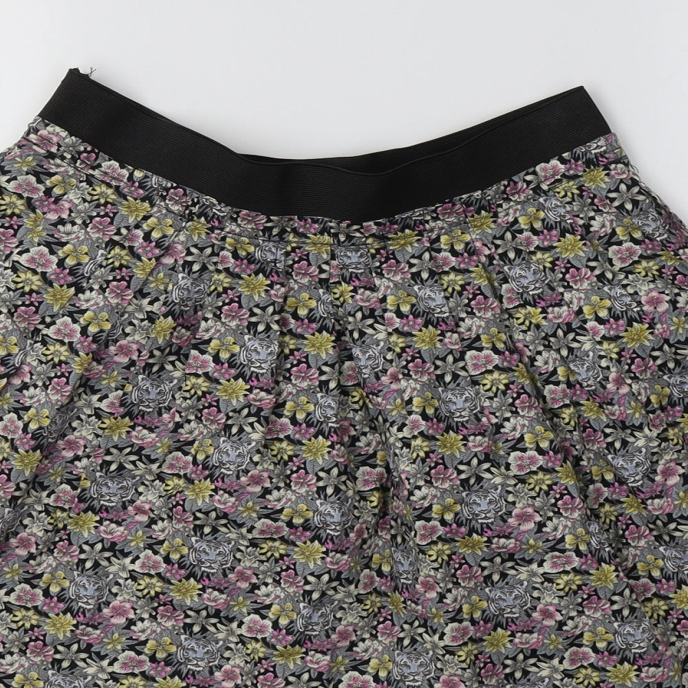 Maggie+Me Womens Multicoloured Floral Cotton Flare Skirt Size M