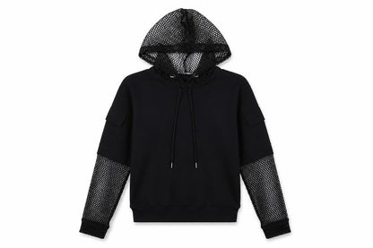 Front view of Select women’s black cotton pullover hoodie, size XS