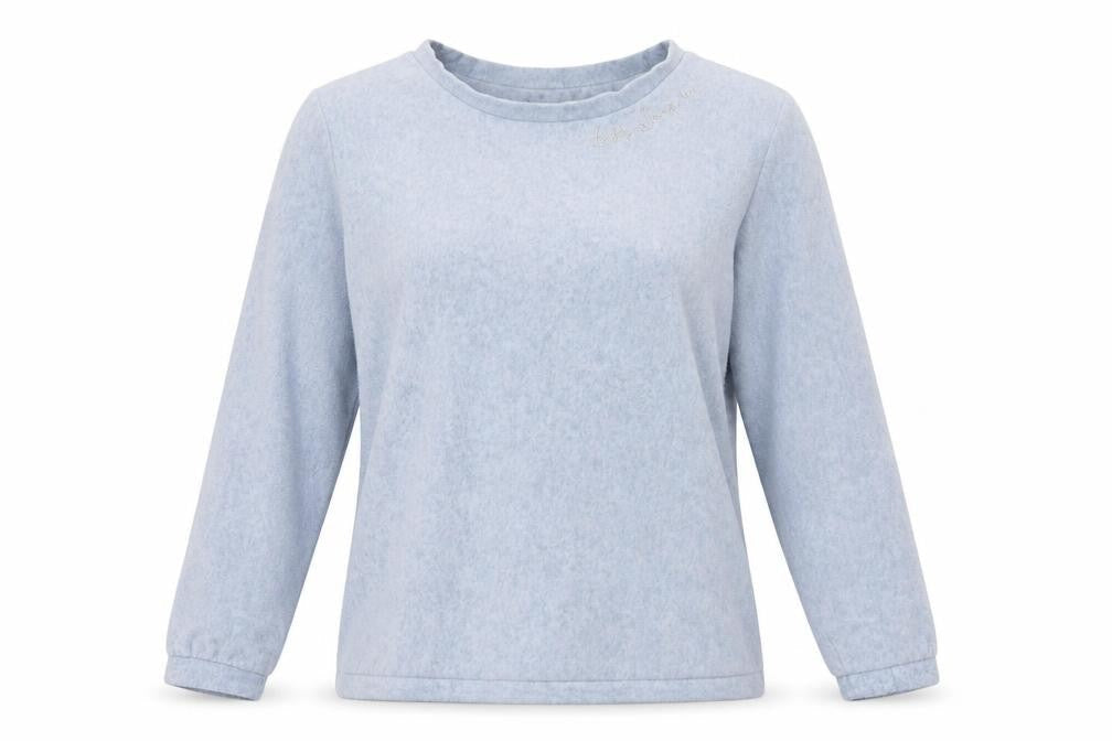 Front view of Primark women’s blue polyester top lounge set, size M