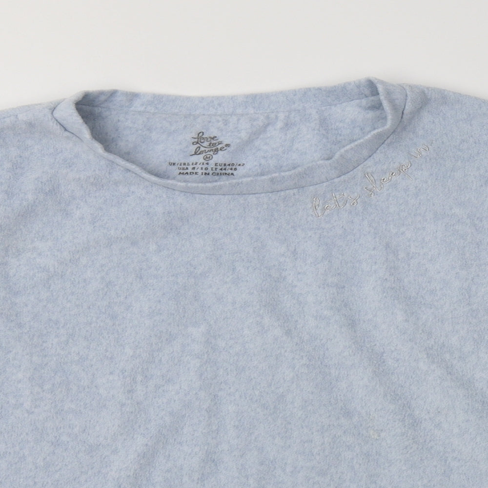 Primark Womens Blue  Polyester Top Lounge Set Size M