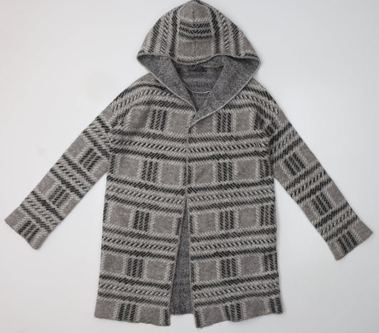 Primark Womens Grey Geometric  Jacket Coatigan Size XS