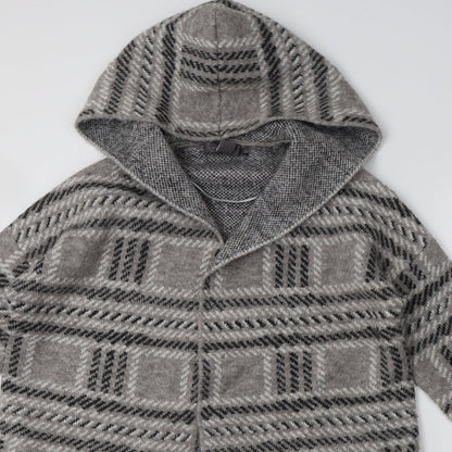 Primark Womens Grey Geometric  Jacket Coatigan Size XS