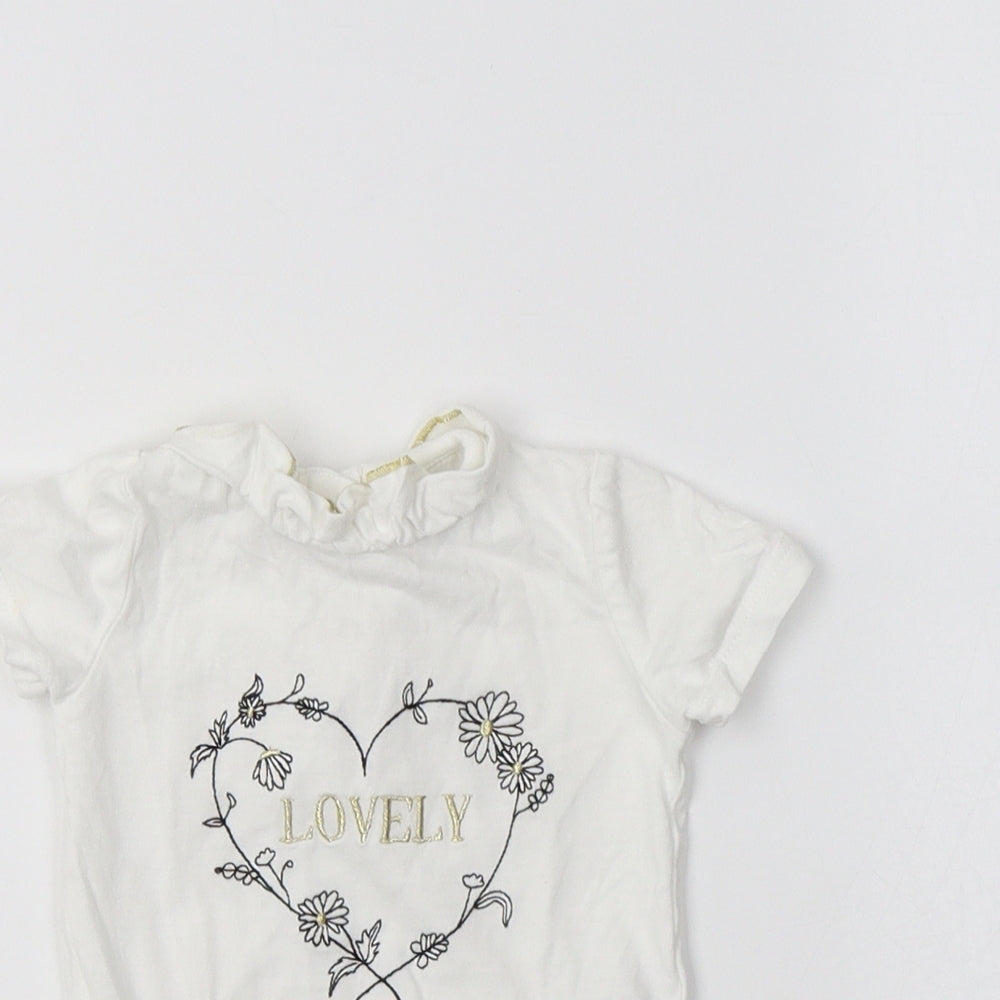 River Island  White  Cotton Romper One-Piece Size 6-9 Months   - Lovely