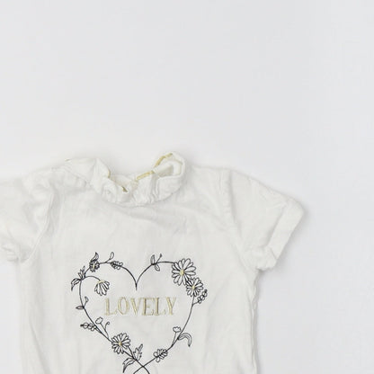 River Island  White  Cotton Romper One-Piece Size 6-9 Months   - Lovely
