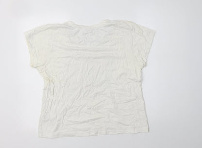 Primark Womens White  Cotton Top Pyjama Top Size M   - Bambi