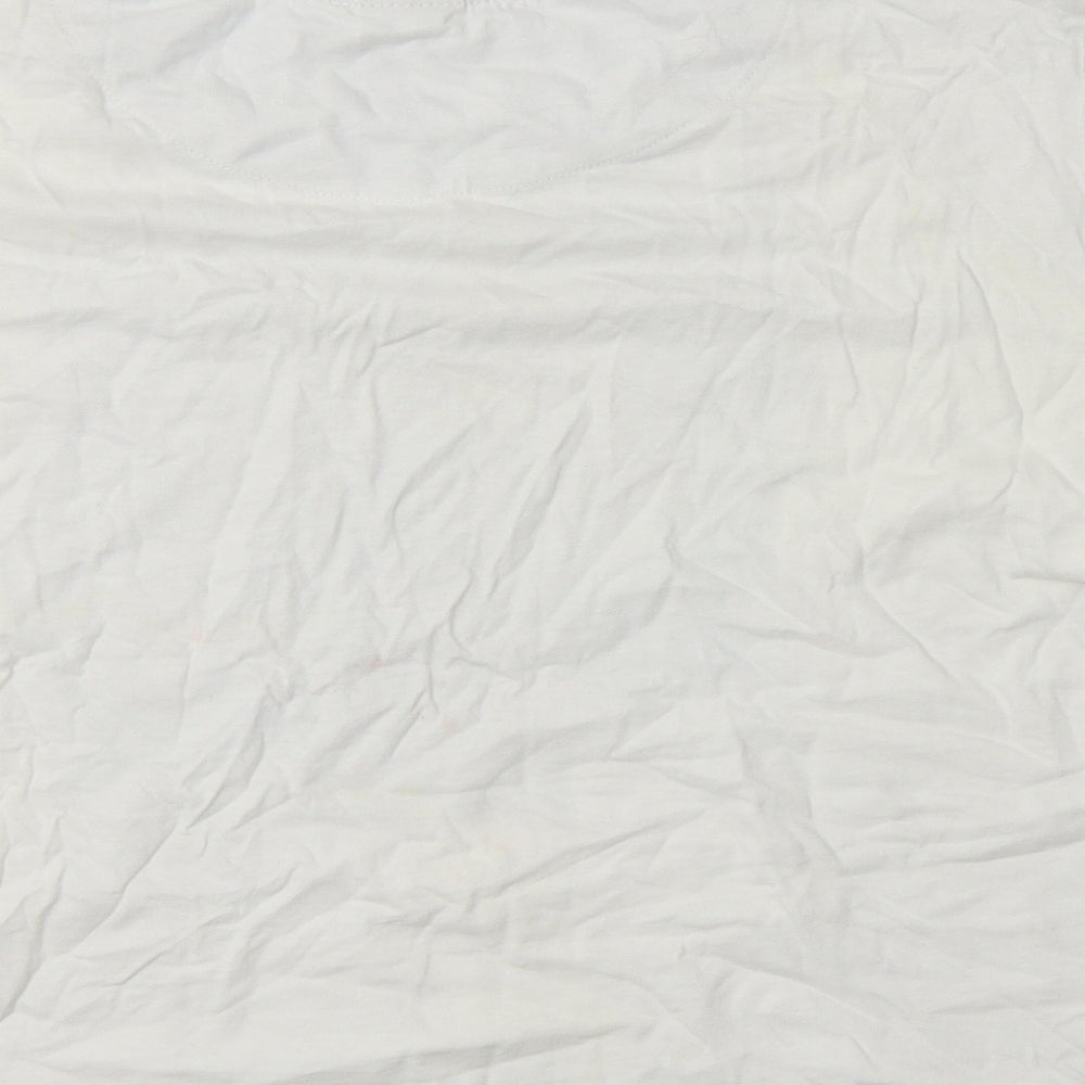 Primark Womens White  Cotton Top Pyjama Top Size M   - Bambi