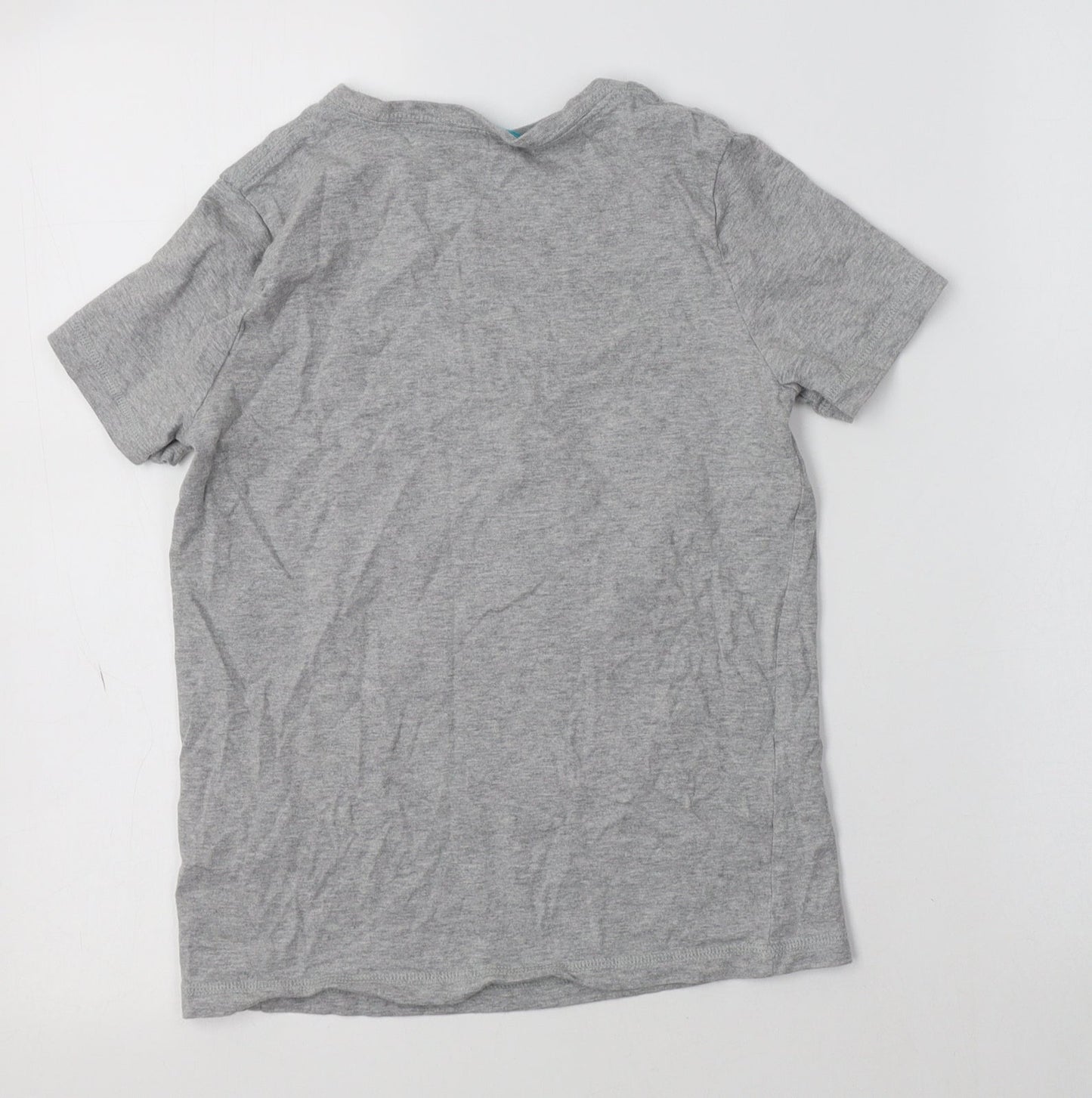 F&F Girls Grey  Cotton Basic Polo Size 8-9 Years Crew Neck  - Gaming