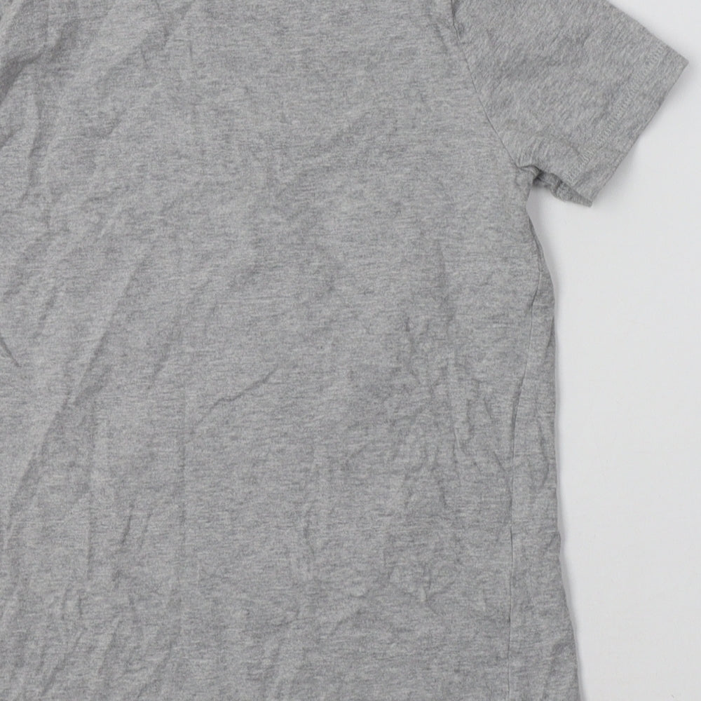 F&F Girls Grey  Cotton Basic Polo Size 8-9 Years Crew Neck  - Gaming