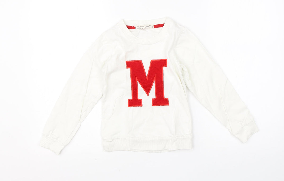 Additional front view of Preworn boys’ white round neck cotton jumper, size S