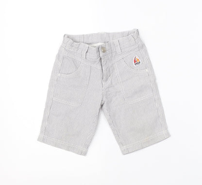 OVO Boys Grey Striped Cotton Cargo Trousers Size 12 Months