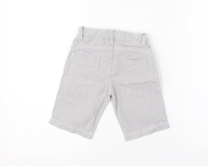 OVO Boys Grey Striped Cotton Cargo Trousers Size 12 Months