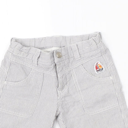 OVO Boys Grey Striped Cotton Cargo Trousers Size 12 Months
