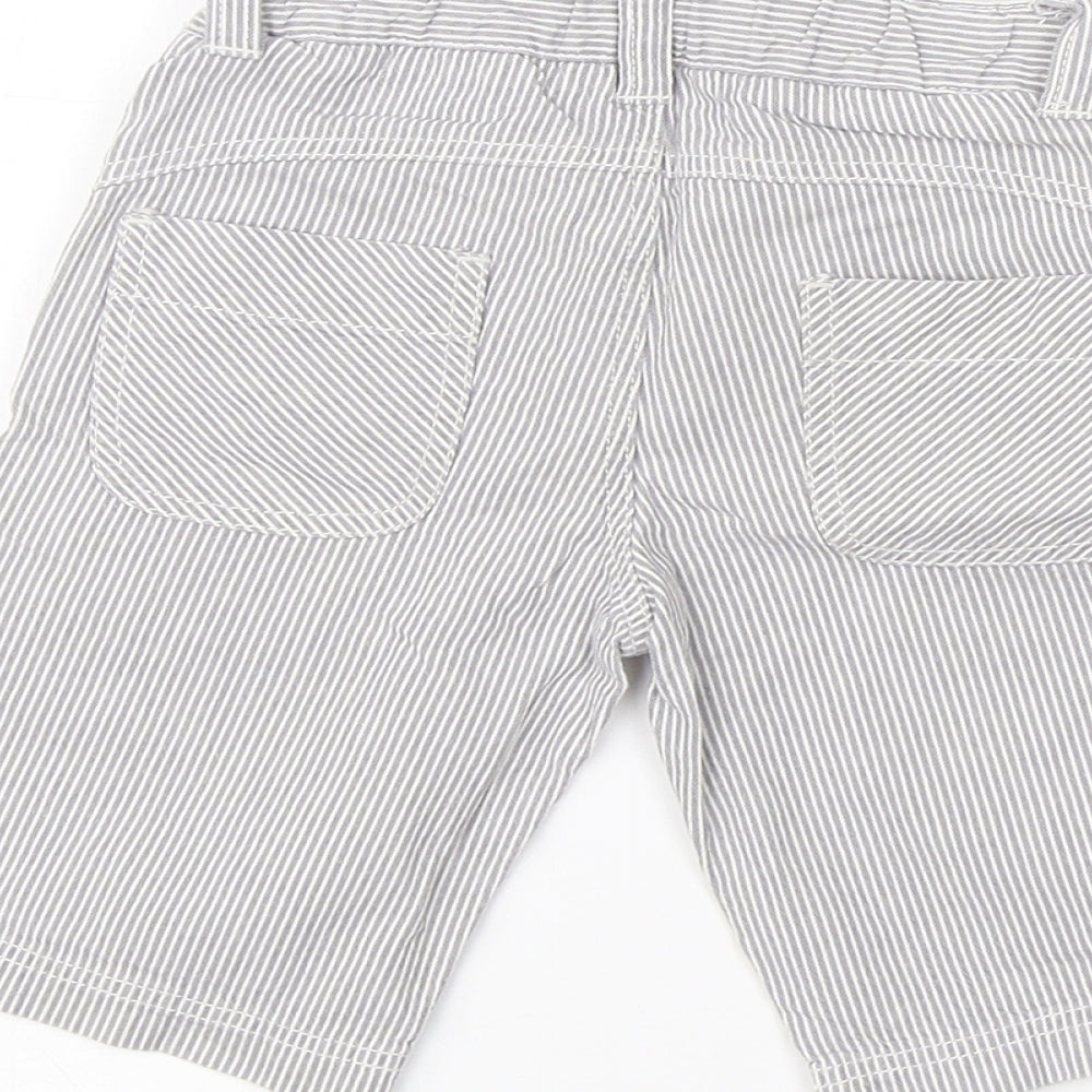 OVO Boys Grey Striped Cotton Cargo Trousers Size 12 Months