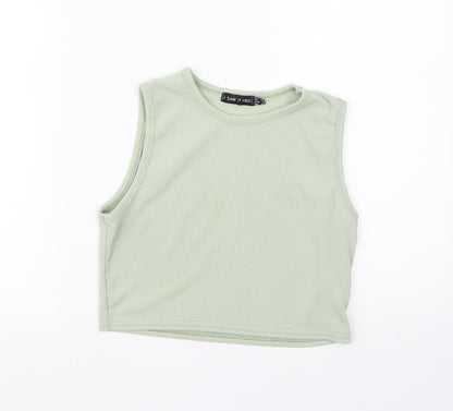 I SAW IT FIRST Womens Green  Polyester Basic T-Shirt Size 10 Round Neck