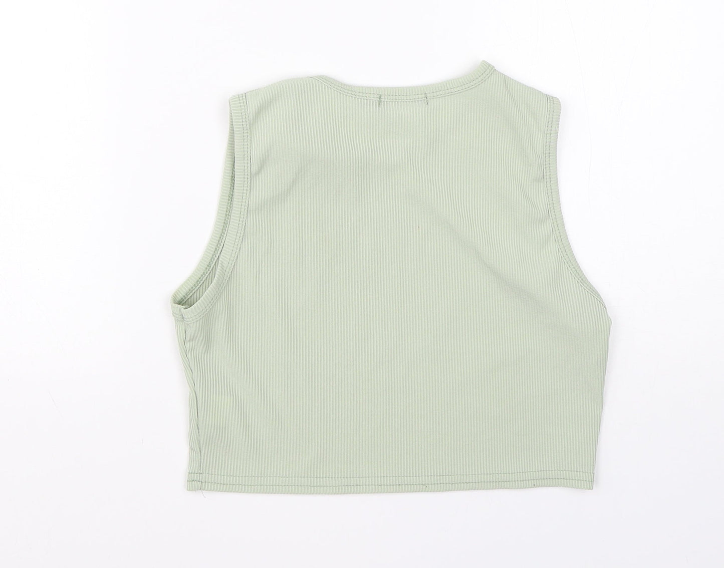 I SAW IT FIRST Womens Green  Polyester Basic T-Shirt Size 10 Round Neck