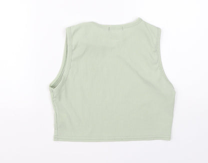 I SAW IT FIRST Womens Green  Polyester Basic T-Shirt Size 10 Round Neck