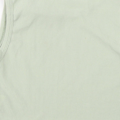 I SAW IT FIRST Womens Green  Polyester Basic T-Shirt Size 10 Round Neck