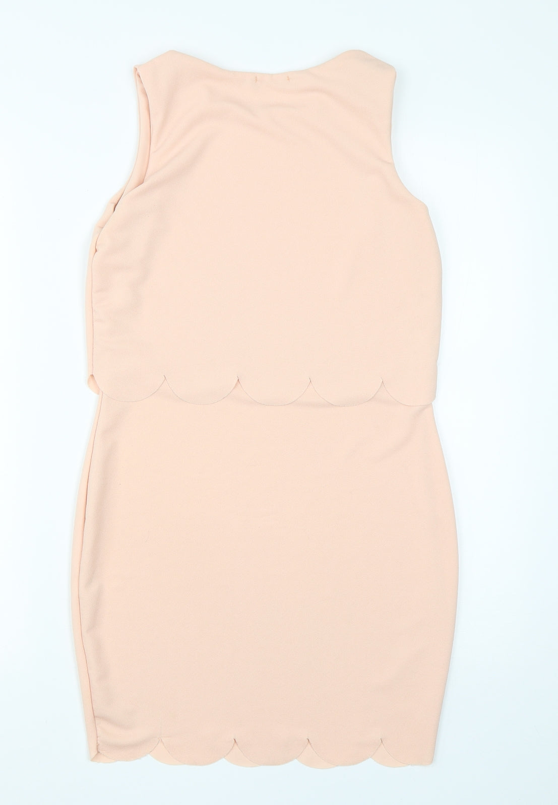 Boohoo Womens Pink  Polyester Pencil Dress  Size 10  Round Neck