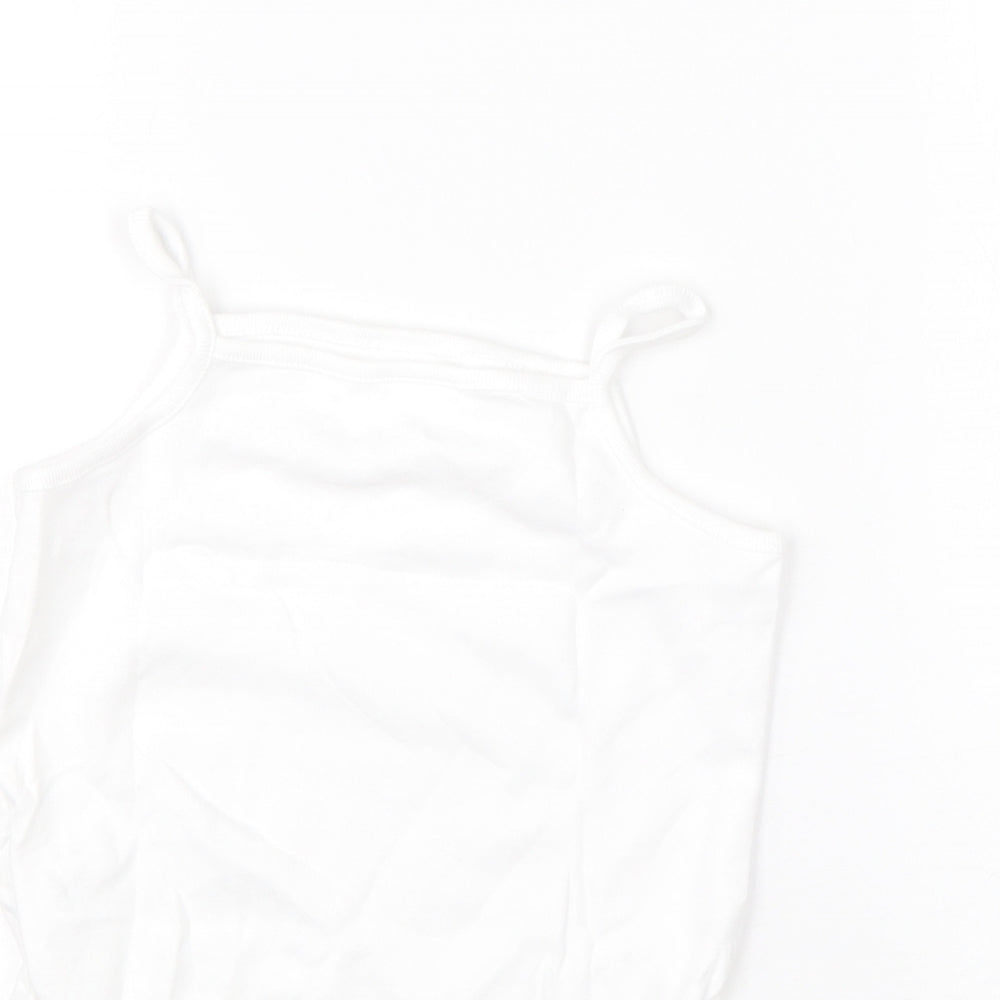 F&F Girls White  Cotton Romper One-Piece Size 2-3 Years