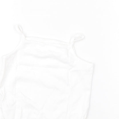 F&F Girls White  Cotton Romper One-Piece Size 2-3 Years