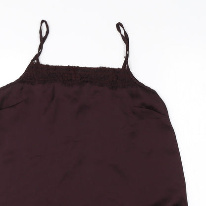 NEXT Womens Brown  Polyester Basic Blouse Size 10 Square Neck