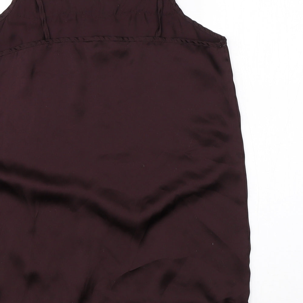 NEXT Womens Brown  Polyester Basic Blouse Size 10 Square Neck