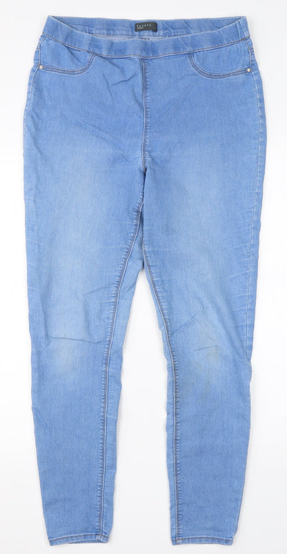 Womens UK Size 14 Papaya Regular Fit Jegging Blue Jeans