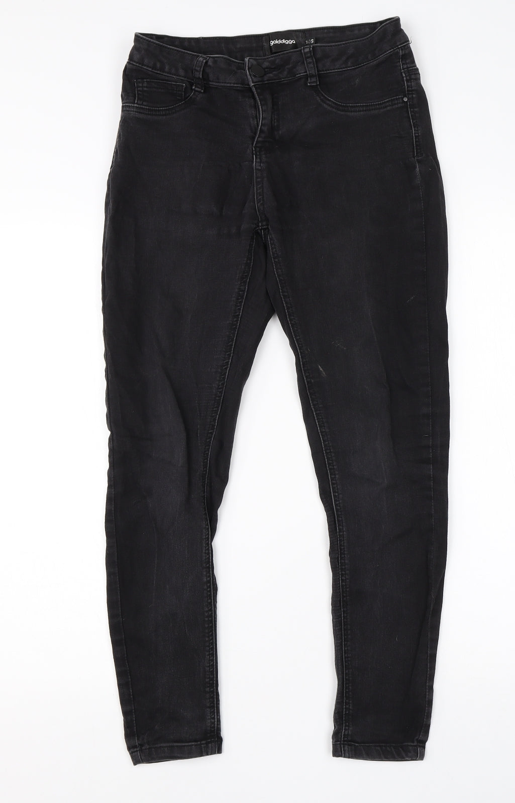 Golddigga Womens Black  Cotton Skinny Jeans Size 10 L24 in Regular