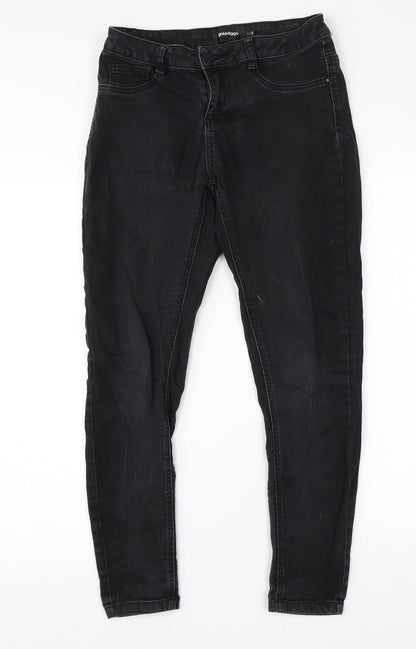 Golddigga Womens Black  Cotton Skinny Jeans Size 10 L24 in Regular