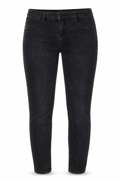 Front view of Golddigga women’s black cotton skinny jeans, size UK 10, 24-inch leg regular