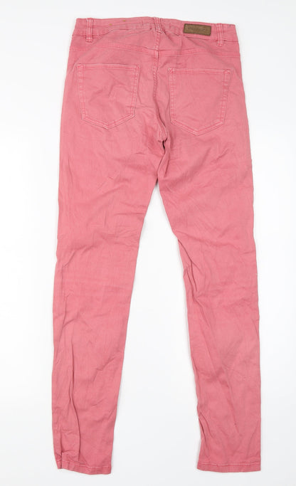 H&M Womens Pink  Cotton Skinny Jeans Size 8 L28 in Regular