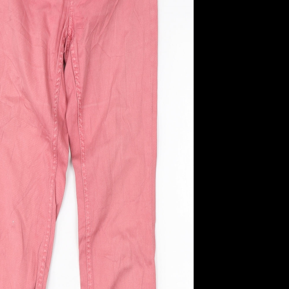 H&M Womens Pink  Cotton Skinny Jeans Size 8 L28 in Regular