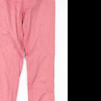 H&M Womens Pink  Cotton Skinny Jeans Size 8 L28 in Regular