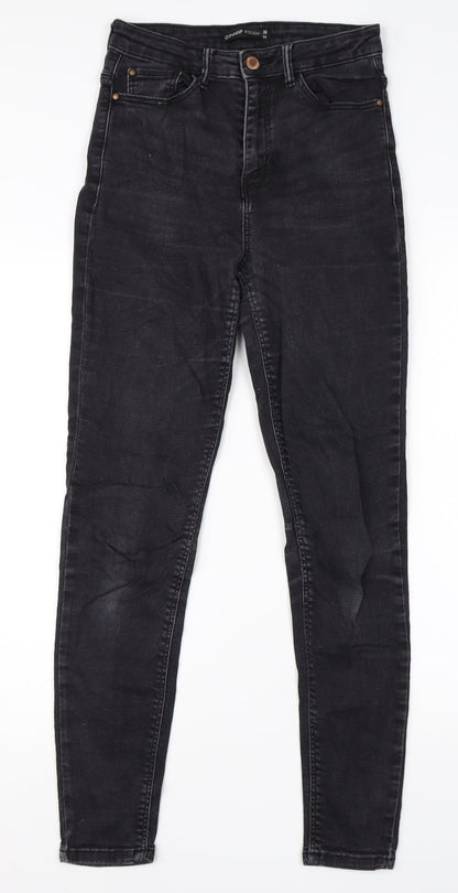Crop Womens Black  Cotton Skinny Jeans Size 10 L26 in Regular